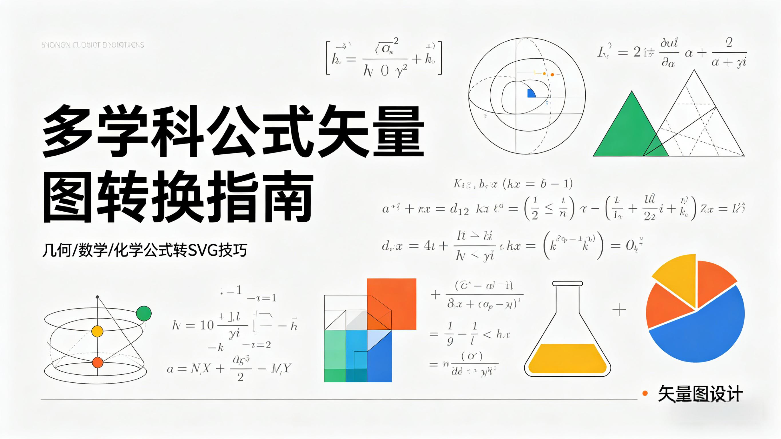 几何数学、化学公式多学科图片转矢量图SVG